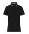 Damen Ladies' Polo Black/white/grey 11175