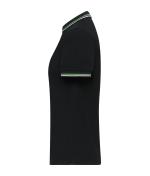 Damen Ladies' Polo Black/white/lime-green 11175