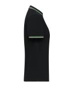 Damen Ladies' Polo Black/white/lime-green 11175
