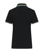Damen Ladies' Polo Black/white/lime-green 11175
