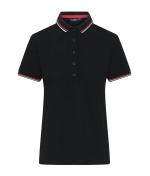 Damen Ladies' Polo Black/white/red 11175