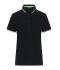 Damen Ladies' Polo Black/white/lime-green 11175