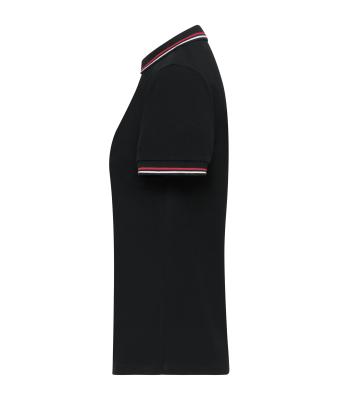 Damen Ladies' Polo Black/white/red 11175