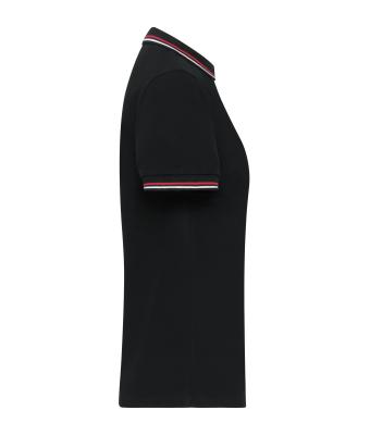 Damen Ladies' Polo Black/white/red 11175