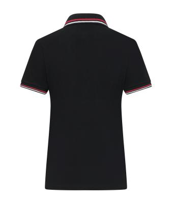 Damen Ladies' Polo Black/white/red 11175