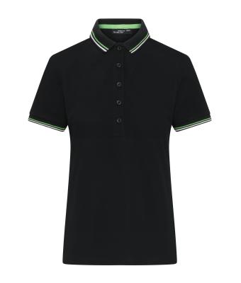 Dames Ladies' Polo Zwart/wit/lime 11175