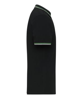 Men Men's Polo Black/white/lime-green 11176
