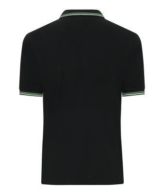 Men Men's Polo Black/white/lime-green 11176
