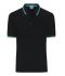 Men Men's Polo Black/white/turquoise 11176