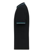 Herren Men's Polo Black/white/turquoise 11176
