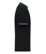 Herren Men's Polo Black/white/turquoise 11176