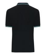 Herren Men's Polo Black/white/turquoise 11176