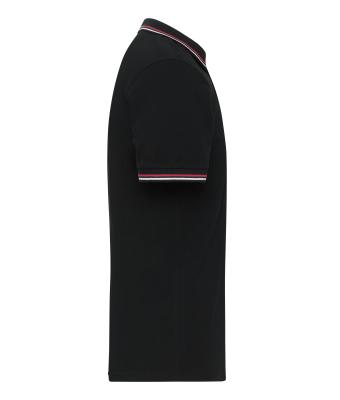 Heren Men's Polo Zwart/wit/rood 11176