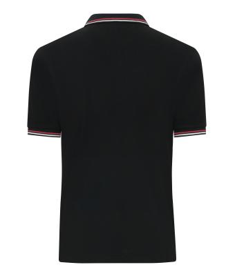 Heren Men's Polo Zwart/wit/rood 11176