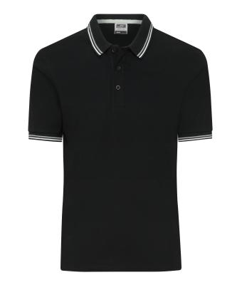 Heren Men's Polo Zwart/wit/grijs 11176