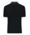 Heren Men's Polo Zwart/wit/turquoise 11176