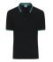 Heren Men's Polo Zwart/wit/turquoise 11176