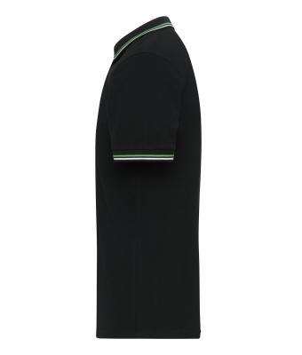 Homme Polo pour homme Noir/blanc/vert citron 11176