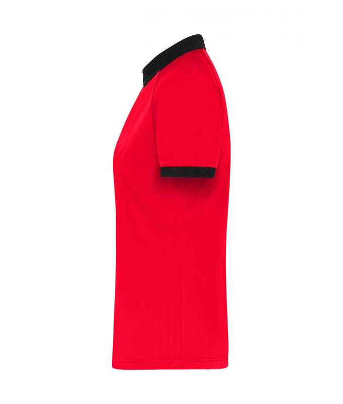 Damen Ladies' Zip-Polo Light-red/black 11177