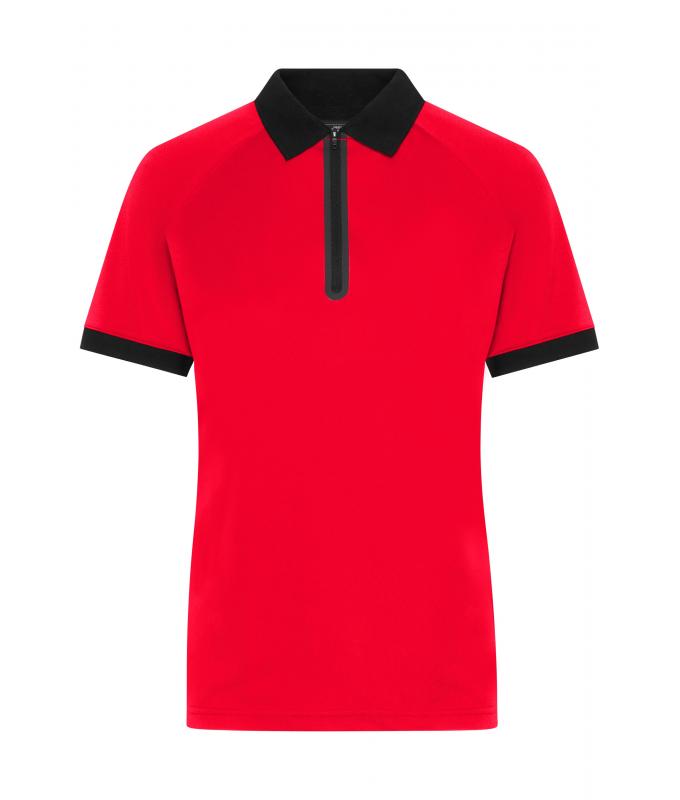 Damen Ladies' Zip-Polo Light-red/black 11177