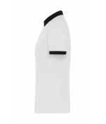 Damen Ladies' Zip-Polo White/black 11177