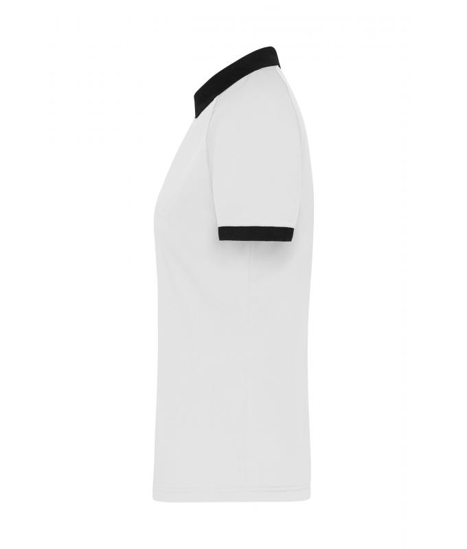 Damen Ladies' Zip-Polo White/black 11177