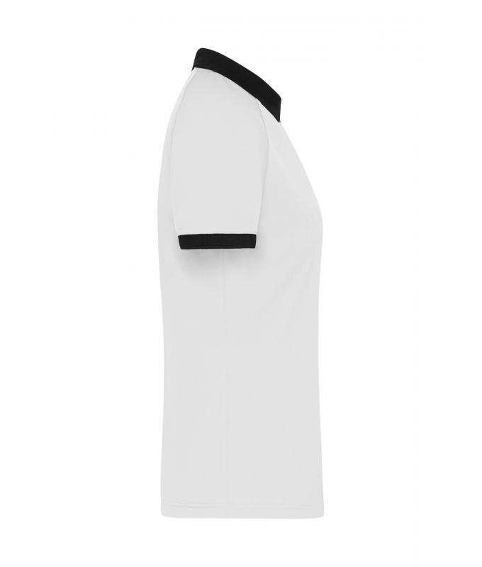 Damen Ladies' Zip-Polo White/black 11177