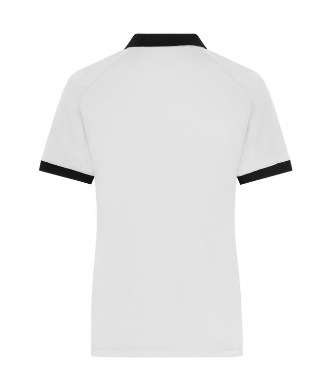 Damen Ladies' Zip-Polo White/black 11177