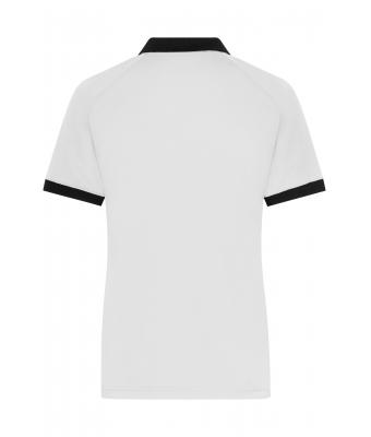 Dames Ladies' Zip-Polo Wit/zwart 11177