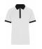 Dames Ladies' Zip-Polo Wit/zwart 11177