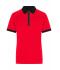 Dames Ladies' Zip-Polo Lichtrood/zwart 11177