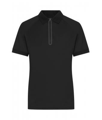 Dames Ladies' Zip-Polo Zwart/zwart 11177