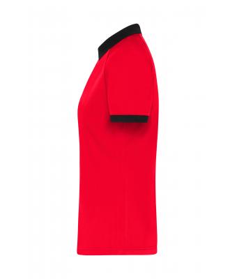 Femme Polo zippé pour femme Rouge-clair/noir 11177