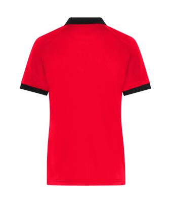 Femme Polo zippé pour femme Rouge-clair/noir 11177