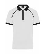 Men Men's Zip-Polo White/black 11178