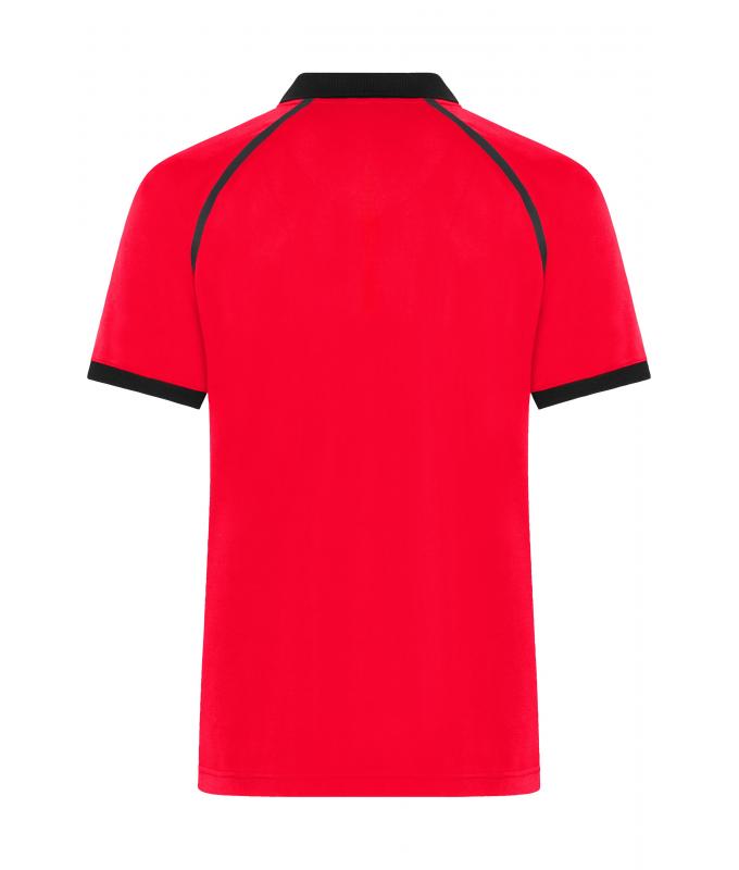 Men Men's Zip-Polo Light-red/black 11178