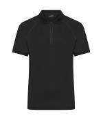 Men Men's Zip-Polo Black/black 11178