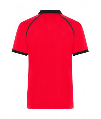 Heren Men's Zip-Polo Lichtrood/zwart 11178