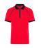 Heren Men's Zip-Polo Lichtrood/zwart 11178