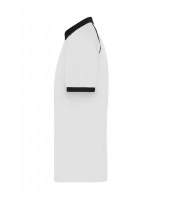 Herren Men's Zip-Polo White/black 11178
