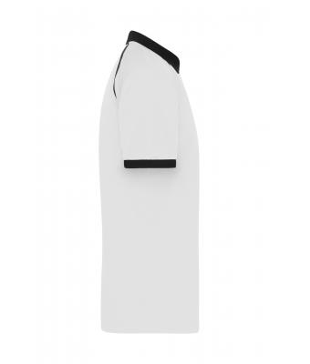 Herren Men's Zip-Polo White/black 11178