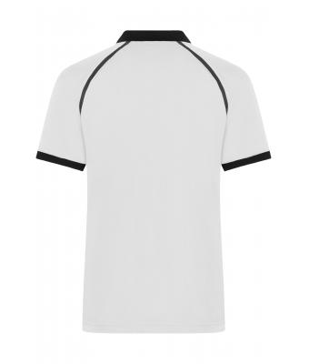 Heren Men's Zip-Polo Wit/zwart 11178