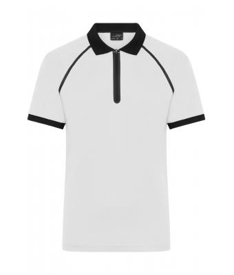 Heren Men's Zip-Polo Wit/zwart 11178