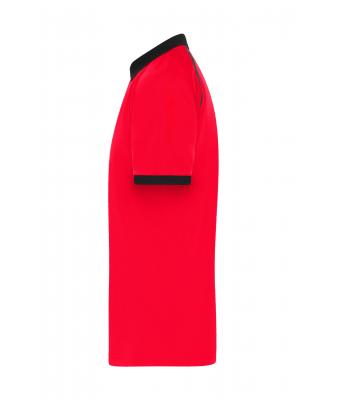 Homme Polo zippé pour homme Rouge-clair/noir 11178