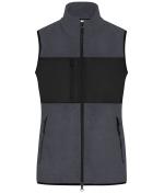 Damen Ladies' Fleece Vest Carbon/black 11181