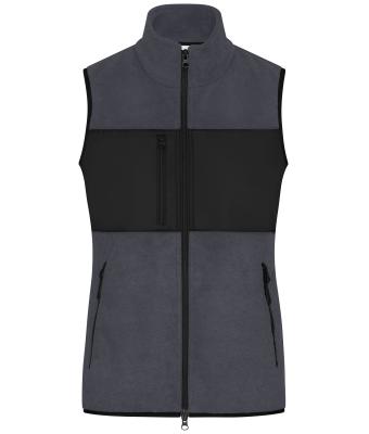 Damen Ladies' Fleece Vest Carbon/black 11181