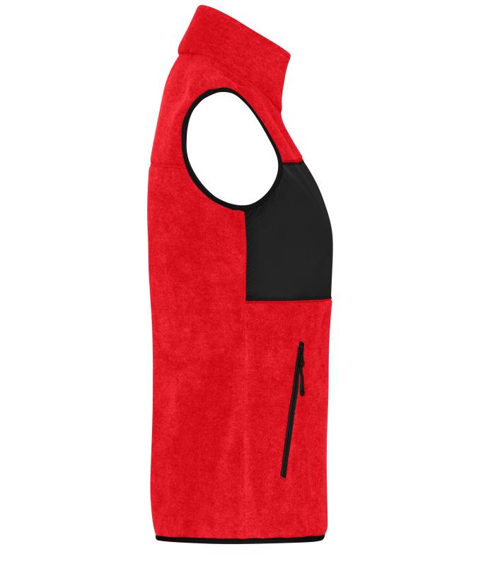 Damen Ladies' Fleece Vest Red/black 11181