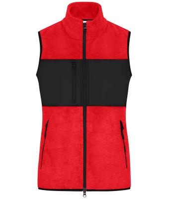 Damen Ladies' Fleece Vest Red/black 11181