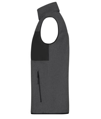 Men Men's Fleece Vest   GRS Dark-melange/black 11182
