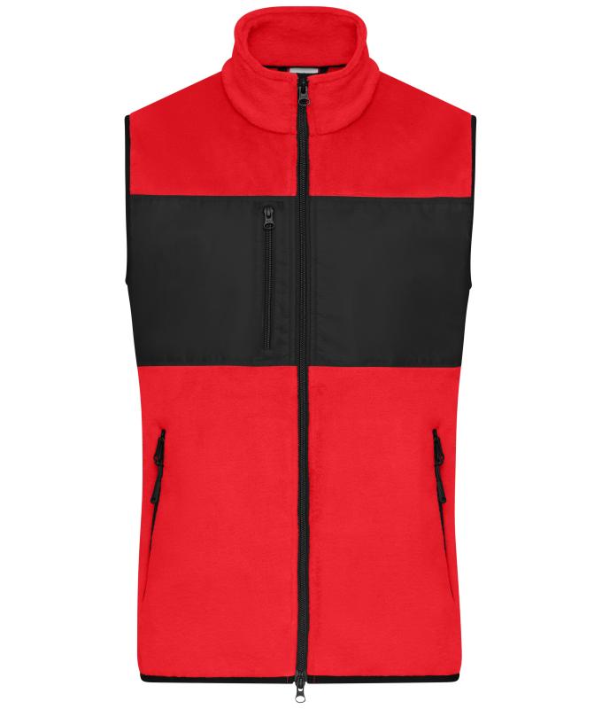 Men Men's Fleece Vest Red/black 11182
